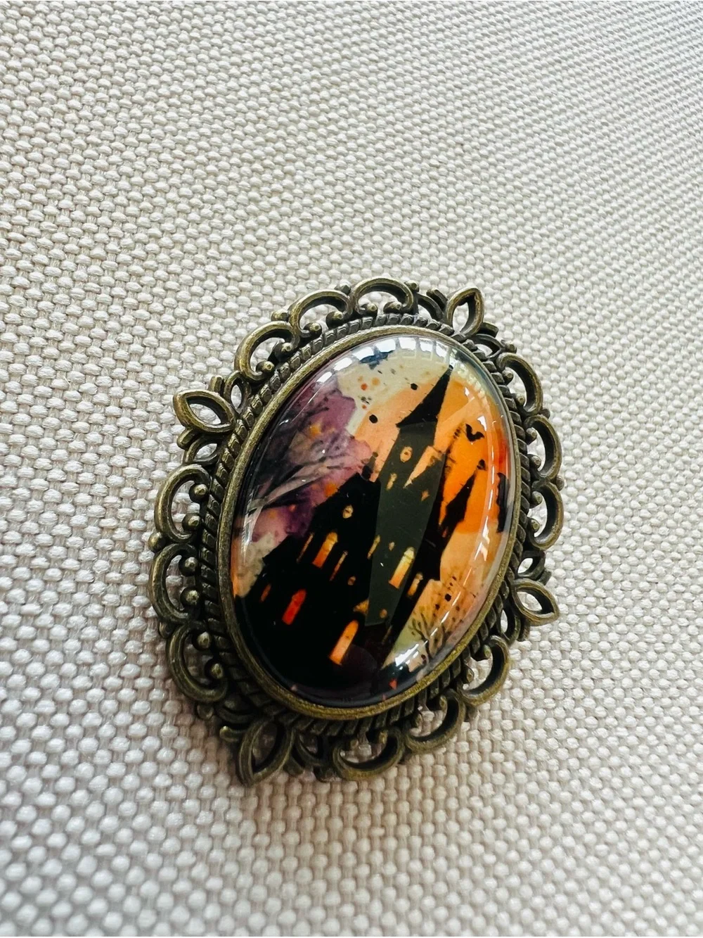Haunted House Cameo Brooch